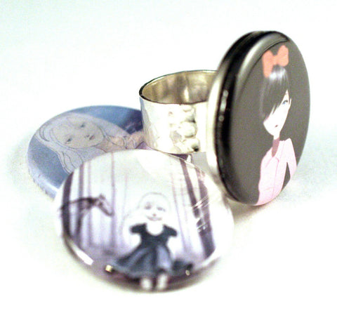 Hammered Silver Magnetic Ring