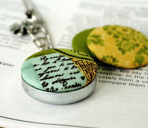 Fabric Mirror Locket Necklace