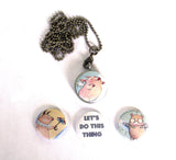 Flying Pigs Locket Necklace