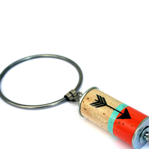 ARROW Color Block Recycled Wine Cork Keychain