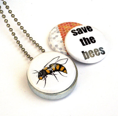 Save the Bees Locket Necklace