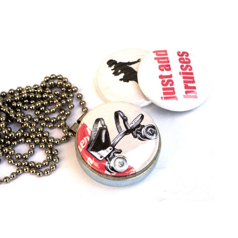 Rollerskating Locket Necklace