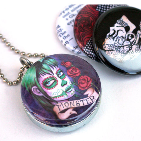 Day of the Dead Locket Necklace