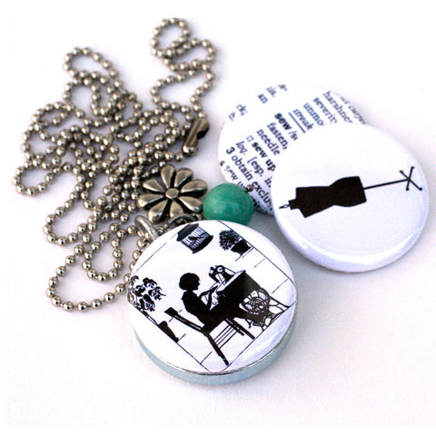 Seamstress Locket Necklace
