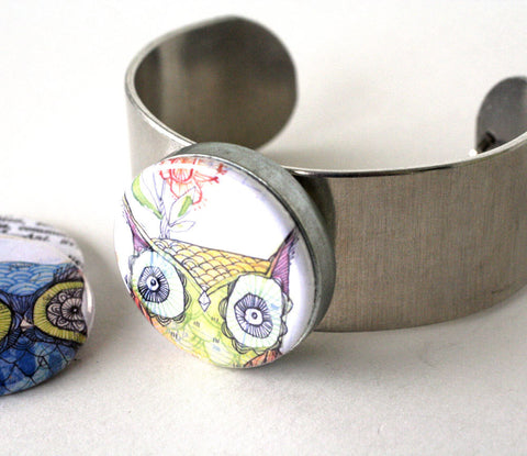 Owl Cuff Bracelet - Magnetic