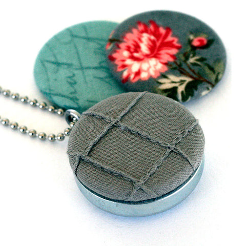 Grey Fabric Locket