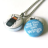 Beetle Locket Necklace