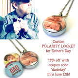 Custom Father Locket Necklace -  Personalized With Kids Photos