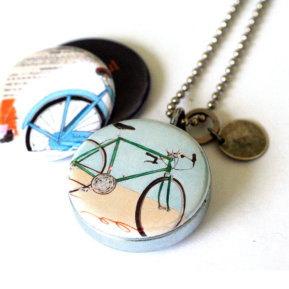 Bicycle Locket Necklace