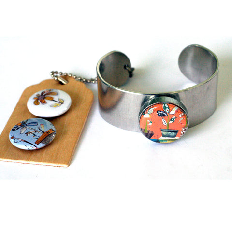 Flowers Metal Cuff Bracelet
