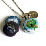 Yeti and Dragon Locket Necklace - Magnetic and Recycled