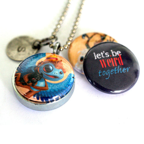 Weird Friendship Locket - Together, Wizard of Oz Monkey,