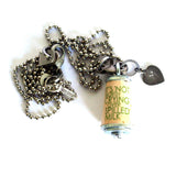 NO CRYING Over Spilled Milk Necklace | Cork in Test Tube and Wood Cube