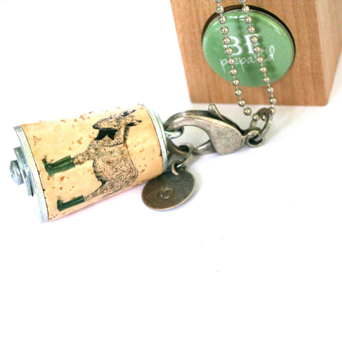 Be Prepared Donkey Necklace | Cork in Test Tube and Wood Cube
