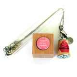Cupcake Necklace | Cork in Test Tube and Wood Cube