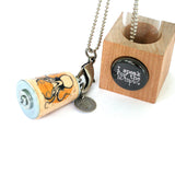 Octopus Necklace | Cork in Test Tube and Wood Cube