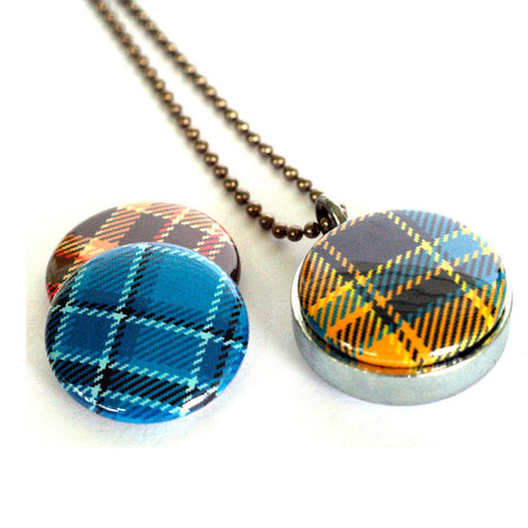 Mad for Plaid Magnetic Locket Necklace