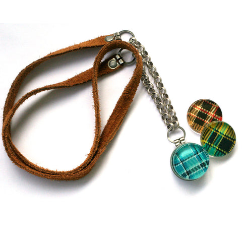 Plaid Magnetic Locket Necklace