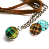 Plaid Magnetic Locket Necklace