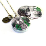 Woodland Pen and Ink Locket Necklace
