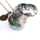 Woodland Pen and Ink Locket Necklace