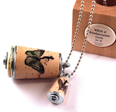 Fairy Necklace | Cork in Test Tube and Wood Cube