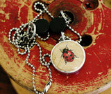 Ladybug Wine Cork Necklace | Recycled Steel