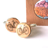 Bicycle Cufflinks - Recycled Cork