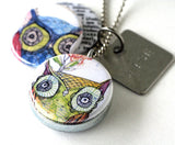 Owl Magnetic Locket Necklace