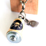 recycled skull necklace