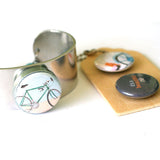 Bicycle Lovers Metal Cuff Bracelet - Magnetic
