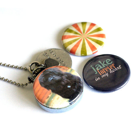 Dog Memorial Locket Necklace