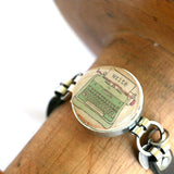 Typewriter Bracelet - Leather, Recycled Wine Cork
